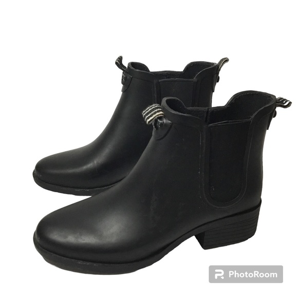 Tory Burch Women’s Black Rain Booties Size 7 - Picture 1 of 9